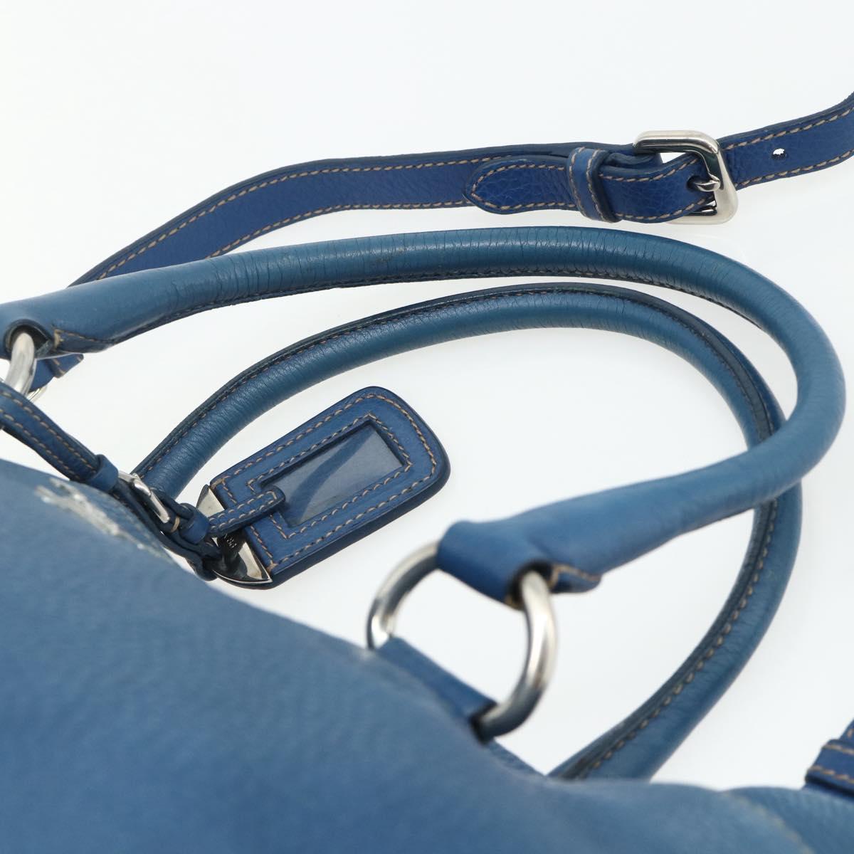 PRADA Hand Bag Vitterodino 2way Blue Silver Auth ka4188A
