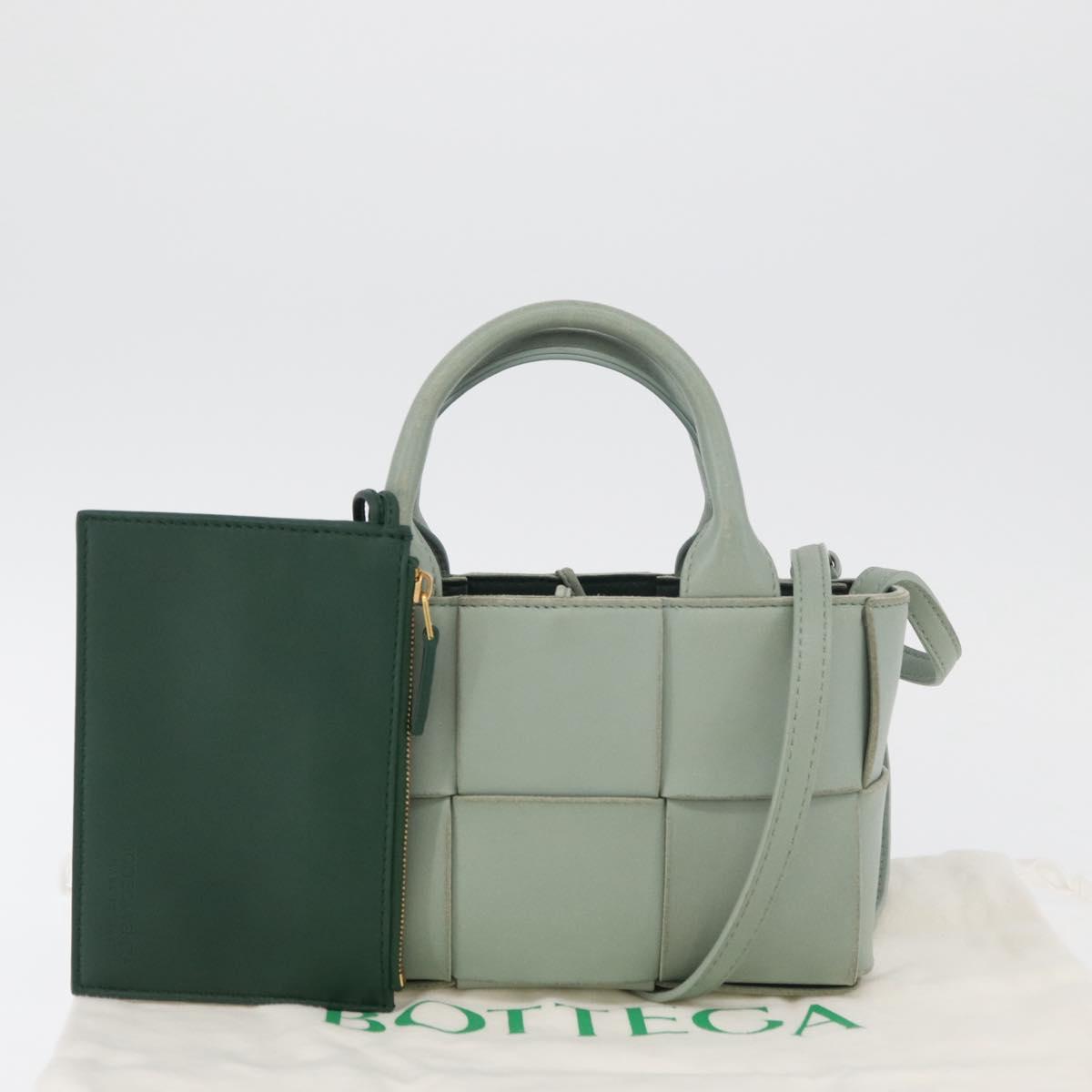 BOTTEGA VENETA MAXI INTRECCIATO Arcomini Bag 2way Pastel Green Auth ka4195A