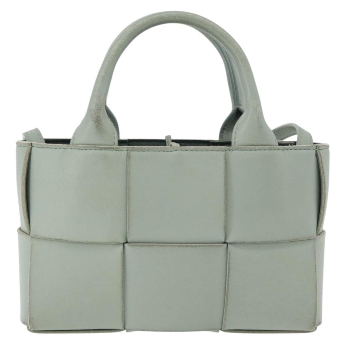 BOTTEGA VENETA MAXI INTRECCIATO Arcomini Bag 2way Pastel Green Auth ka4195A