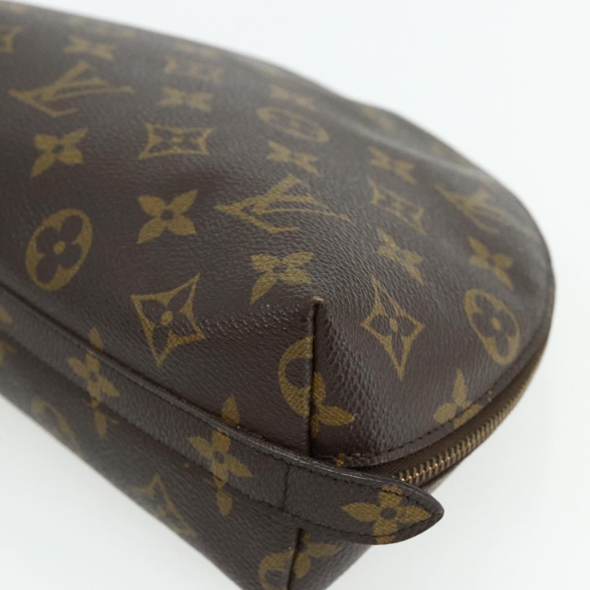LOUIS VUITTON Monogram Trousse Demi Ronde Cosmetic Pouch M47520 LV Auth ka4196