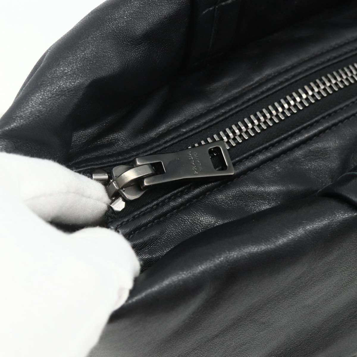 PRADA Hand Bag Nylon Leather Gray black Auth ka4199A