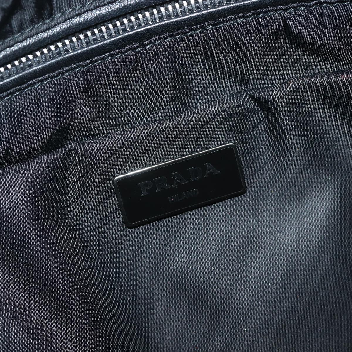 PRADA Hand Bag Nylon Leather Gray black Auth ka4199A