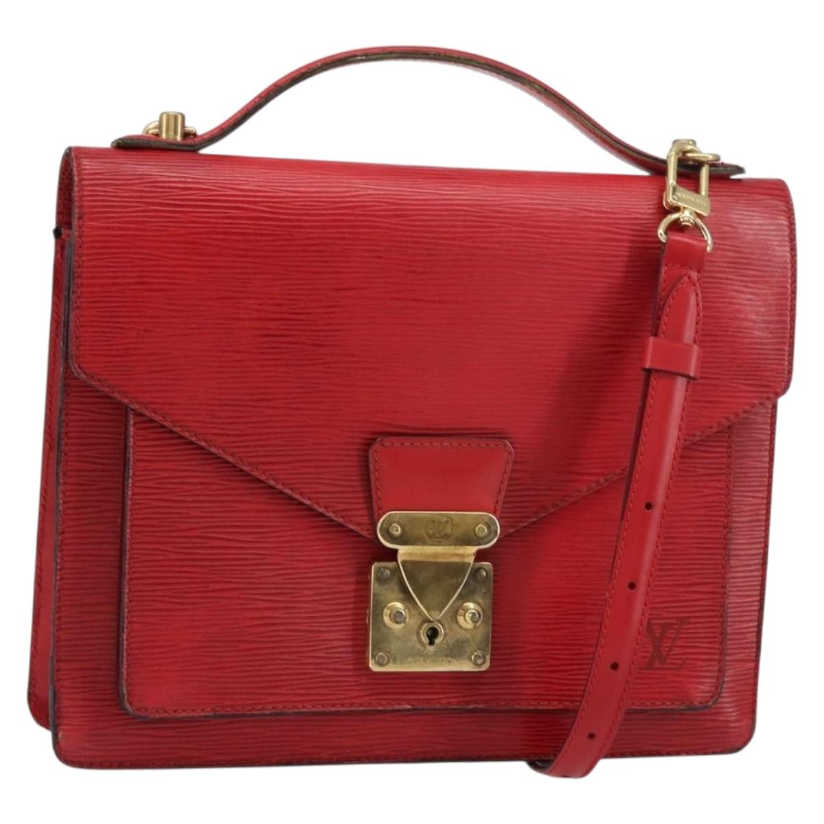 LOUIS VUITTON Epi Monceau 28 Hand Bag Red M40783 LV Auth ka420