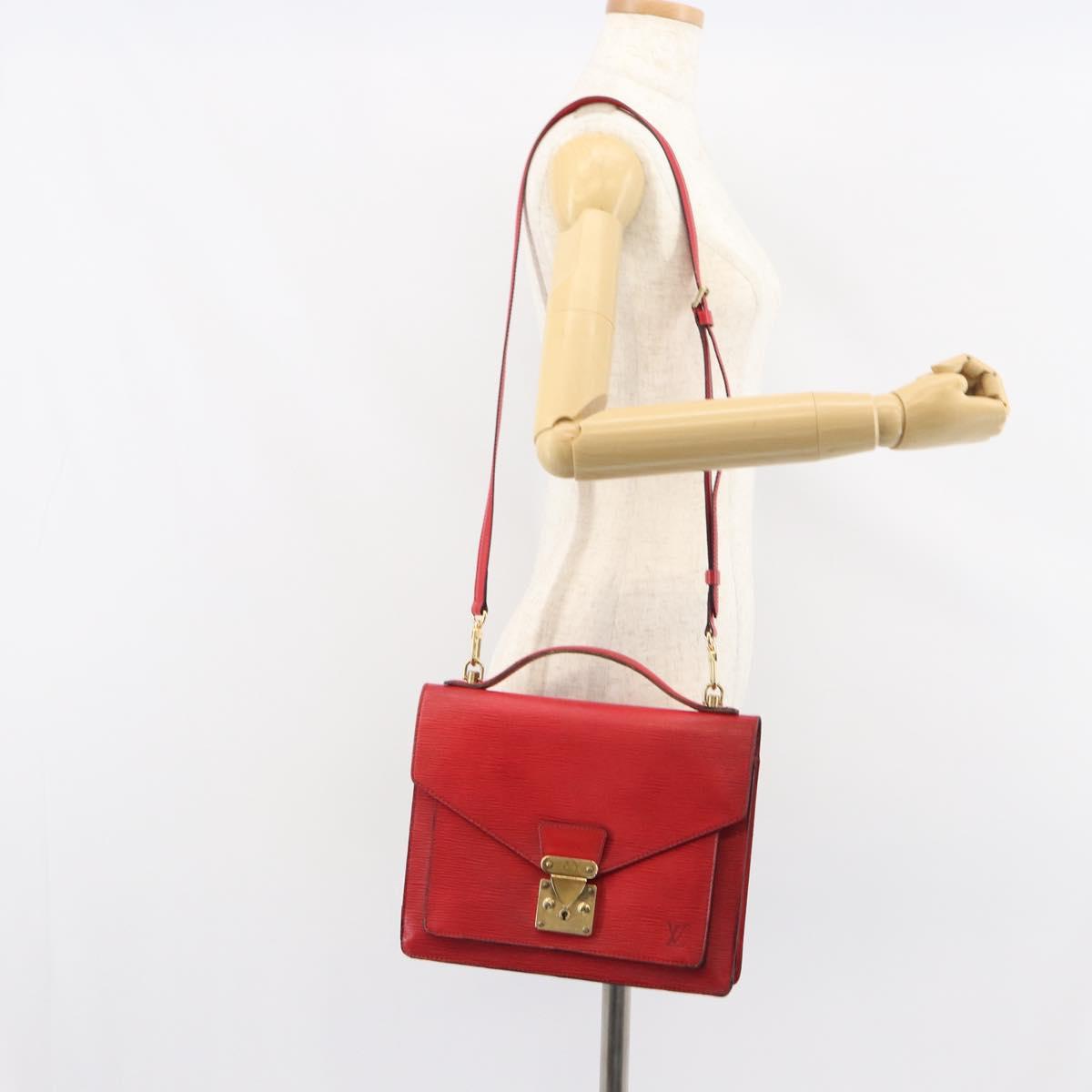 LOUIS VUITTON Epi Monceau 28 Hand Bag Red M40783 LV Auth ka420