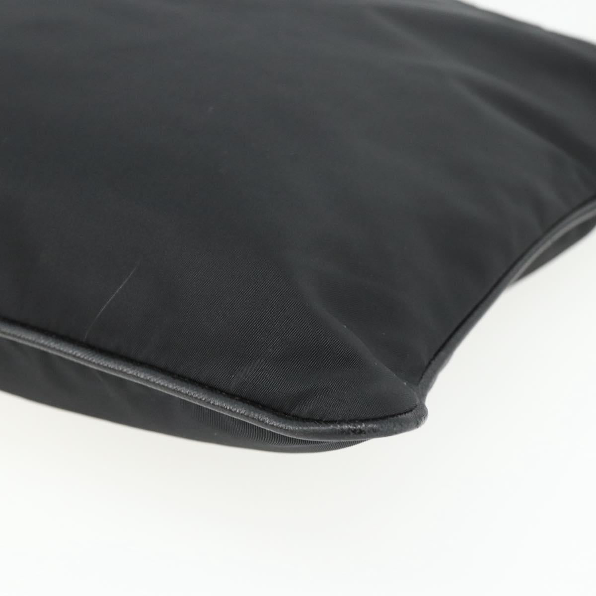 PRADA Shoulder Bag Nylon Black Silver Auth ka4203A