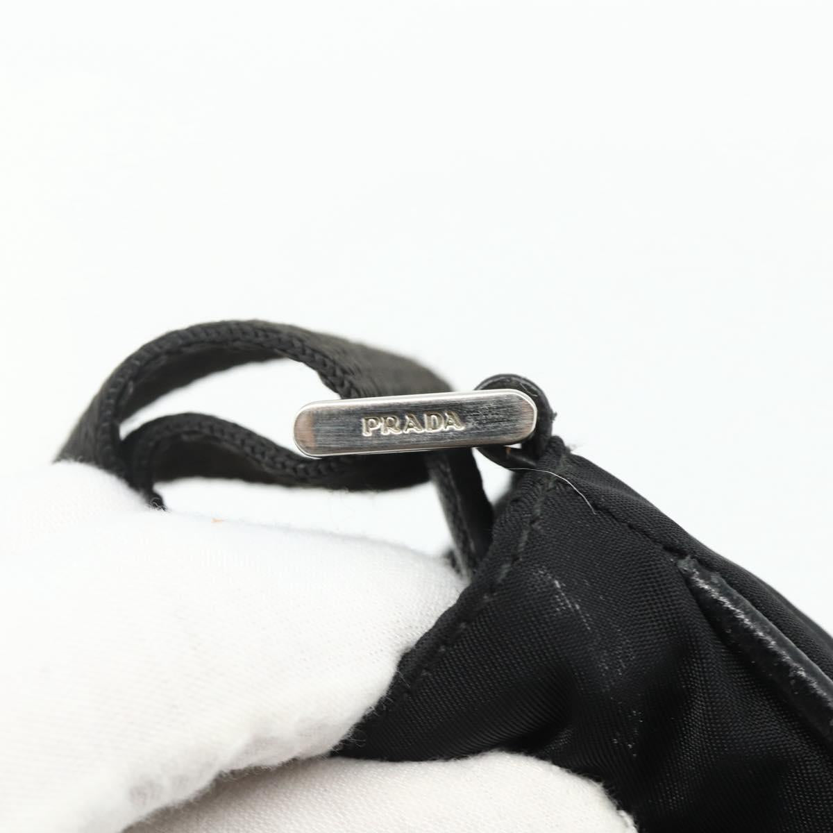 PRADA Shoulder Bag Nylon Black Silver Auth ka4203A