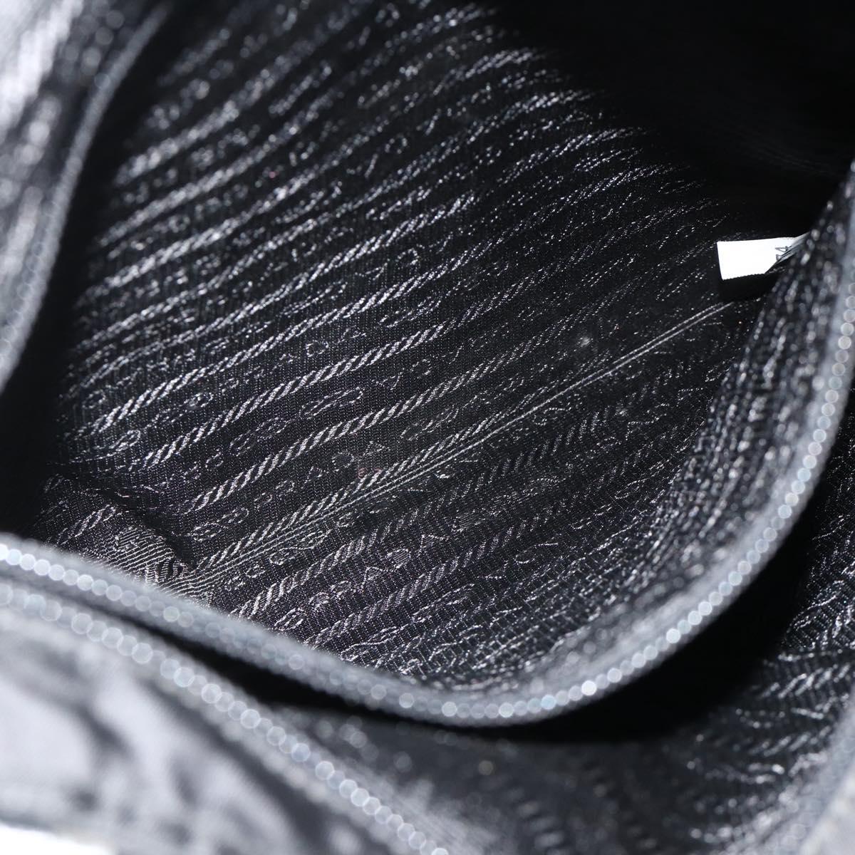 PRADA Shoulder Bag Nylon Black Silver Auth ka4203A