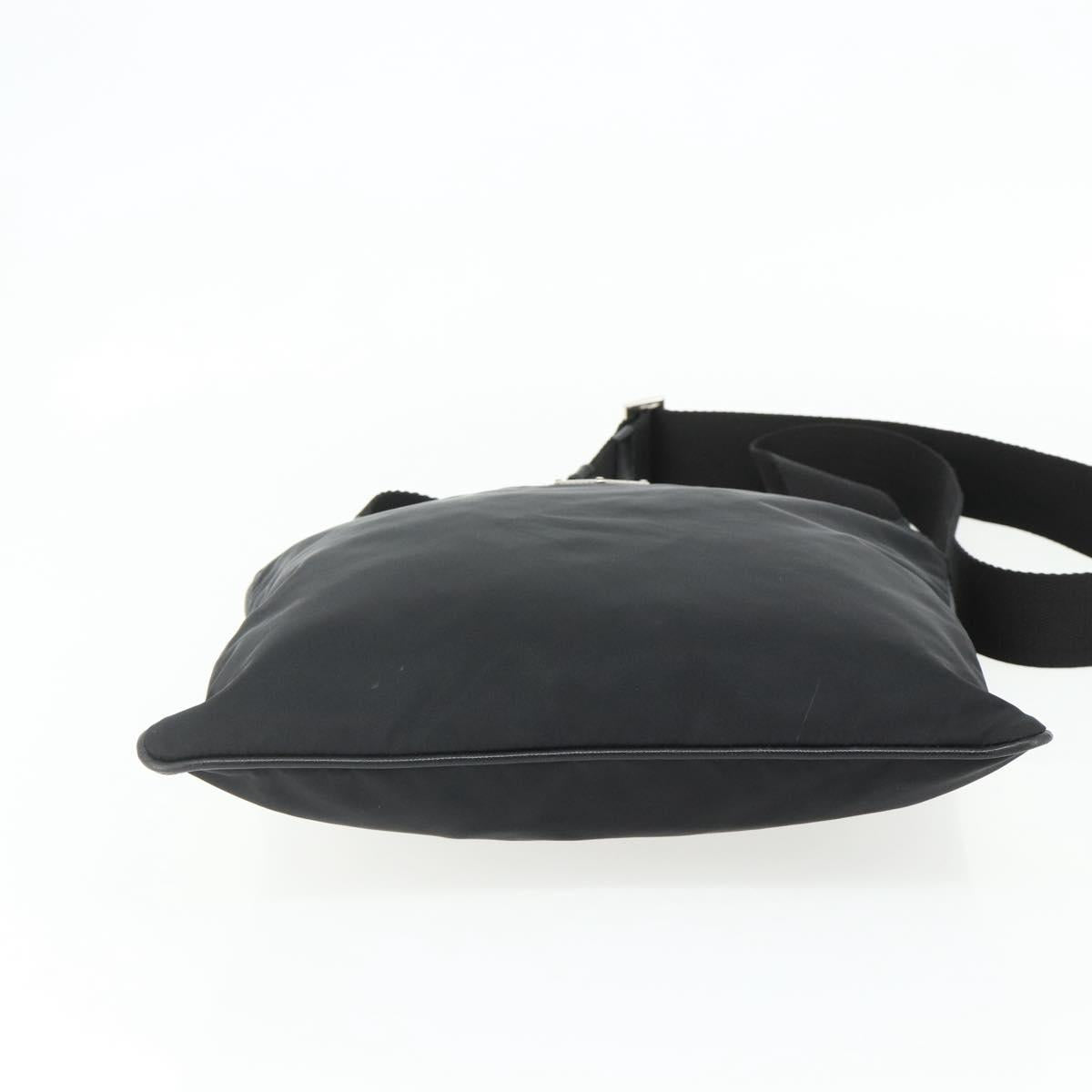 PRADA Shoulder Bag Nylon Black Silver Auth ka4203A