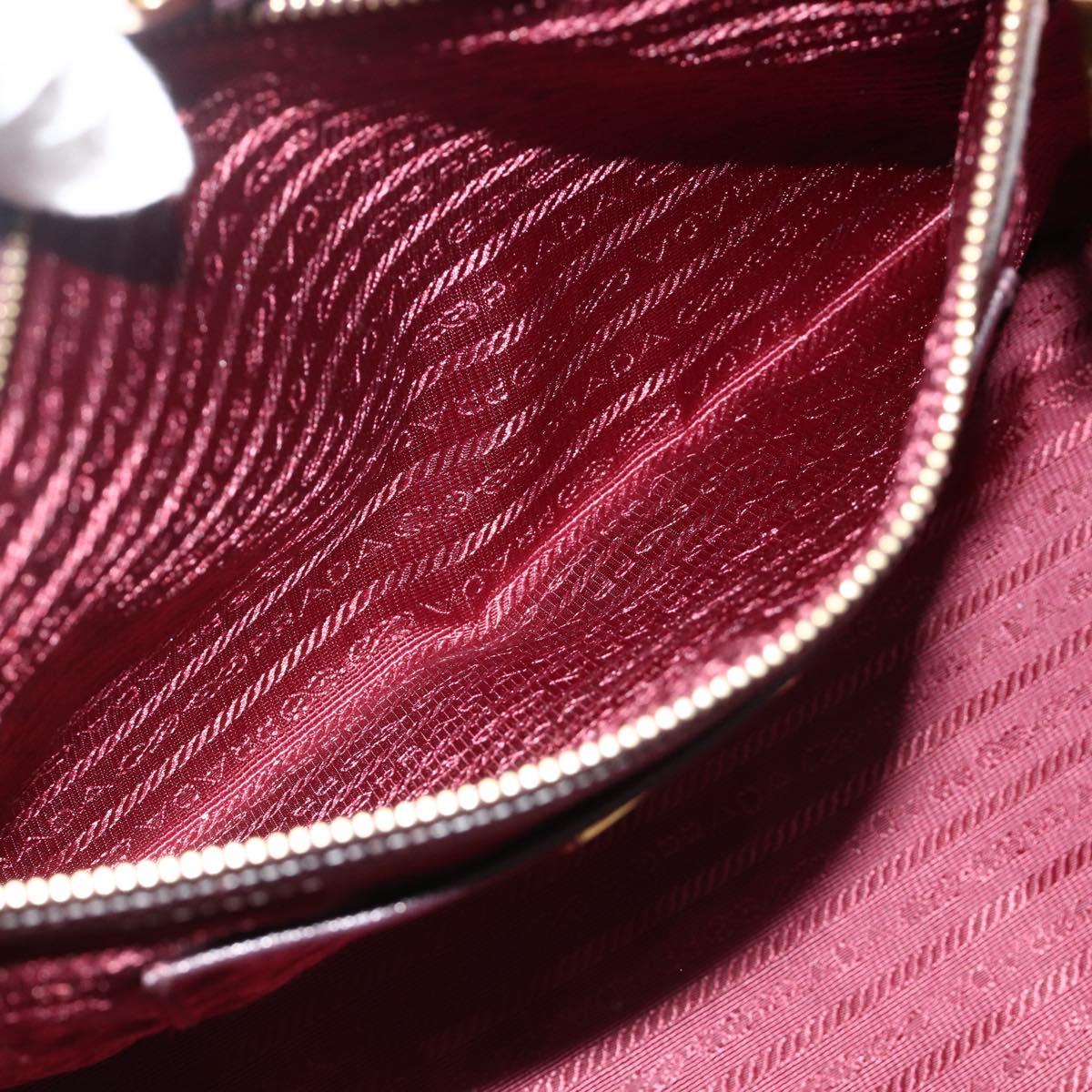 PRADA Hand Bag Safiano leather Purple Gold Auth ka4206A
