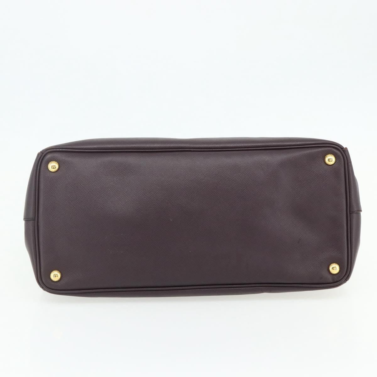 PRADA Hand Bag Safiano leather Purple Gold Auth ka4206A