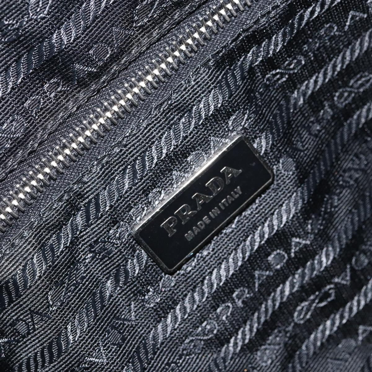 PRADA Shoulder Bag Nylon Black Silver Auth ka421