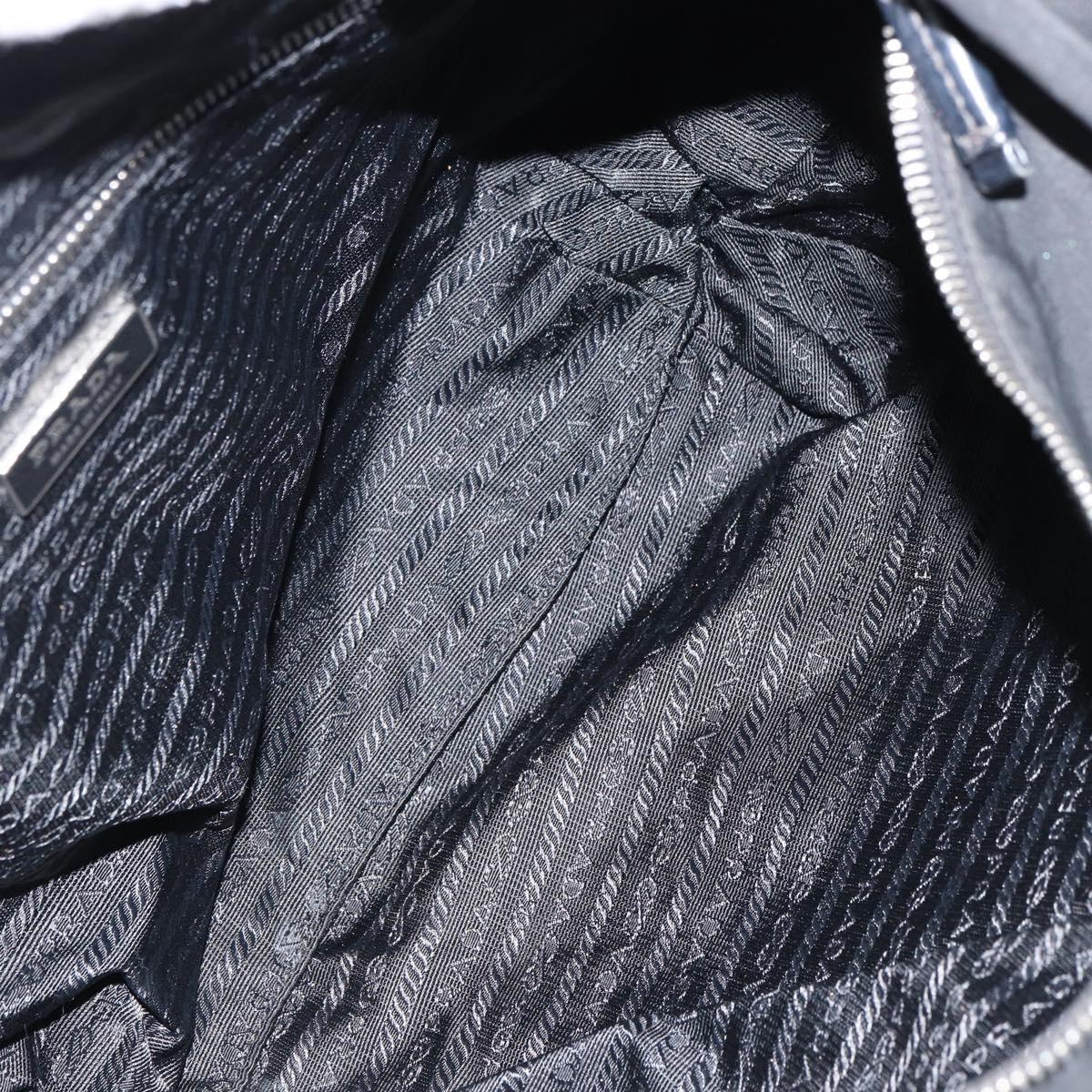 PRADA Shoulder Bag Nylon Black Silver Auth ka421