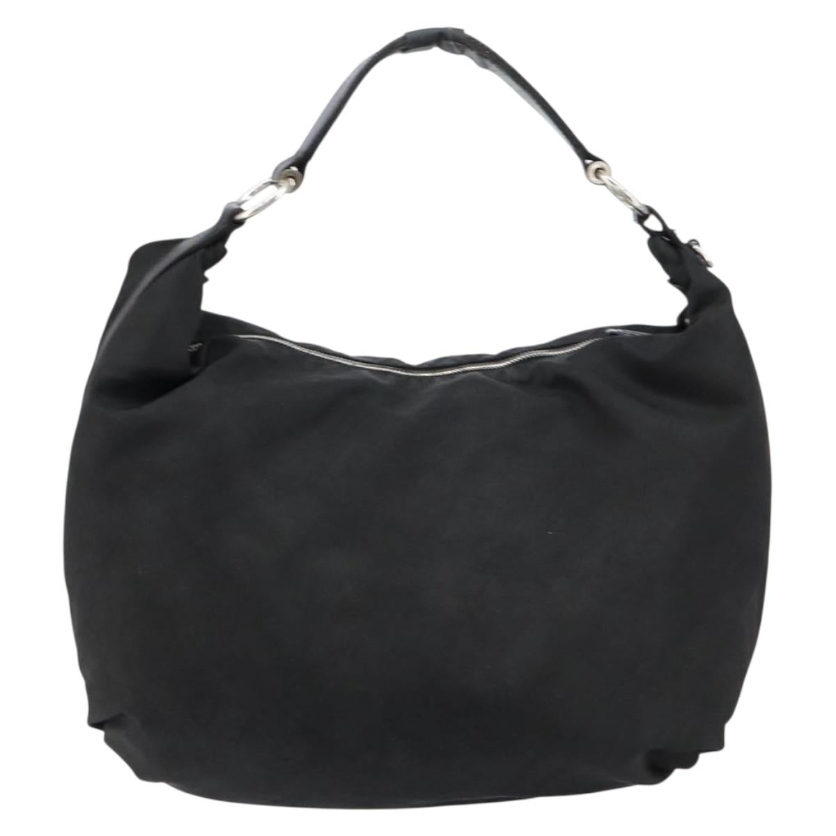 PRADA Shoulder Bag Nylon Black Silver Auth ka421