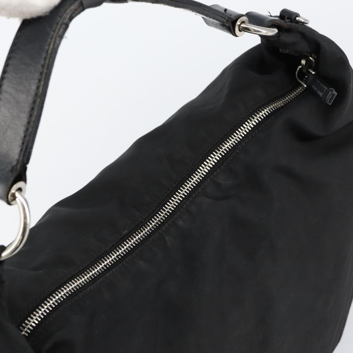 PRADA Shoulder Bag Nylon Black Silver Auth ka421