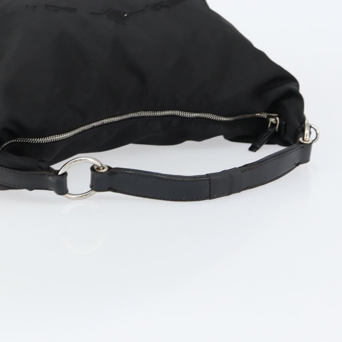 PRADA Shoulder Bag Nylon Black Silver Auth ka421