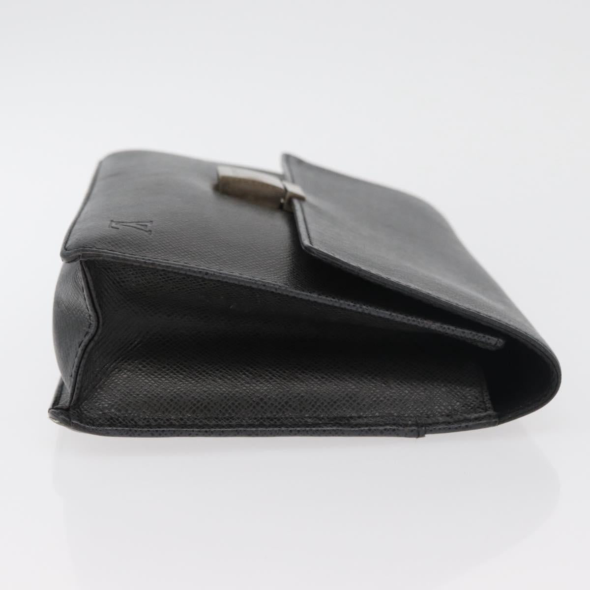 LOUIS VUITTON Taiga Selenga Clutch Bag Ardoise M30782 LV Auth ka4213