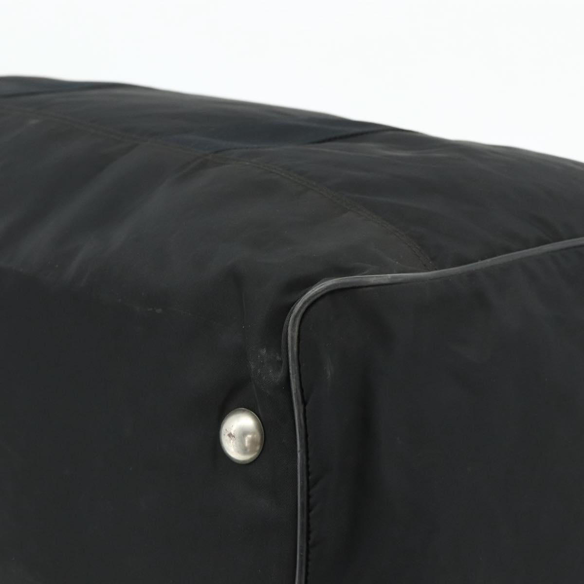 PRADA Boston Bag Nylon Black Silver Auth ka4221A