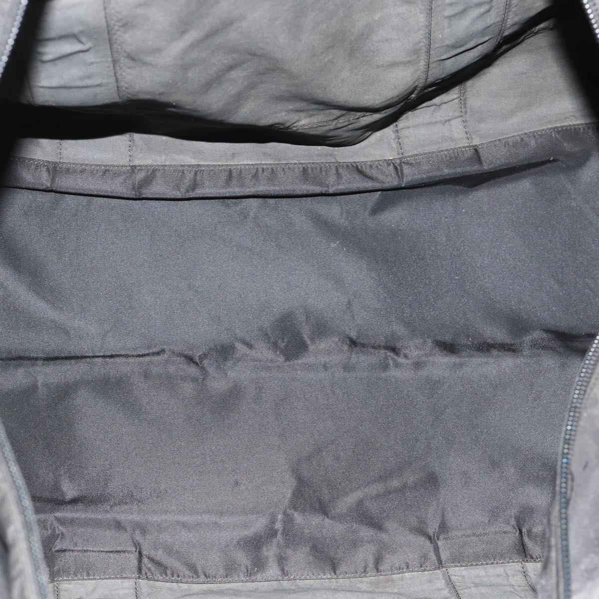 PRADA Boston Bag Nylon Black Silver Auth ka4221A