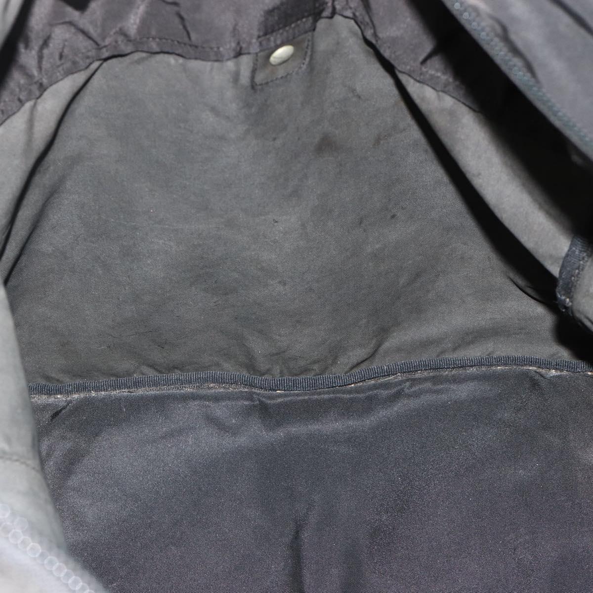 PRADA Boston Bag Nylon Black Silver Auth ka4221A