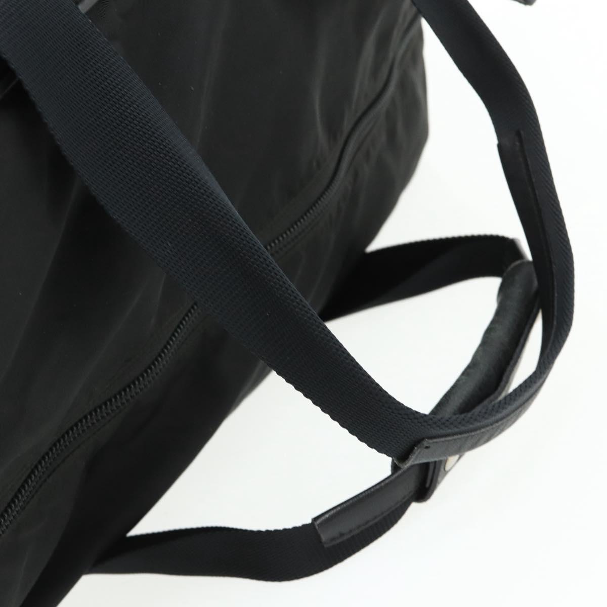 PRADA Boston Bag Nylon Black Silver Auth ka4221A
