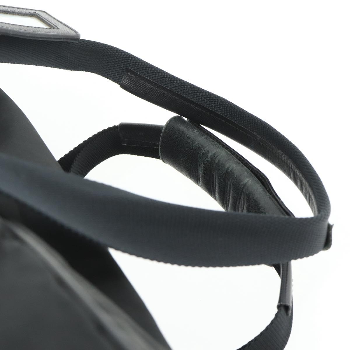 PRADA Boston Bag Nylon Black Silver Auth ka4221A