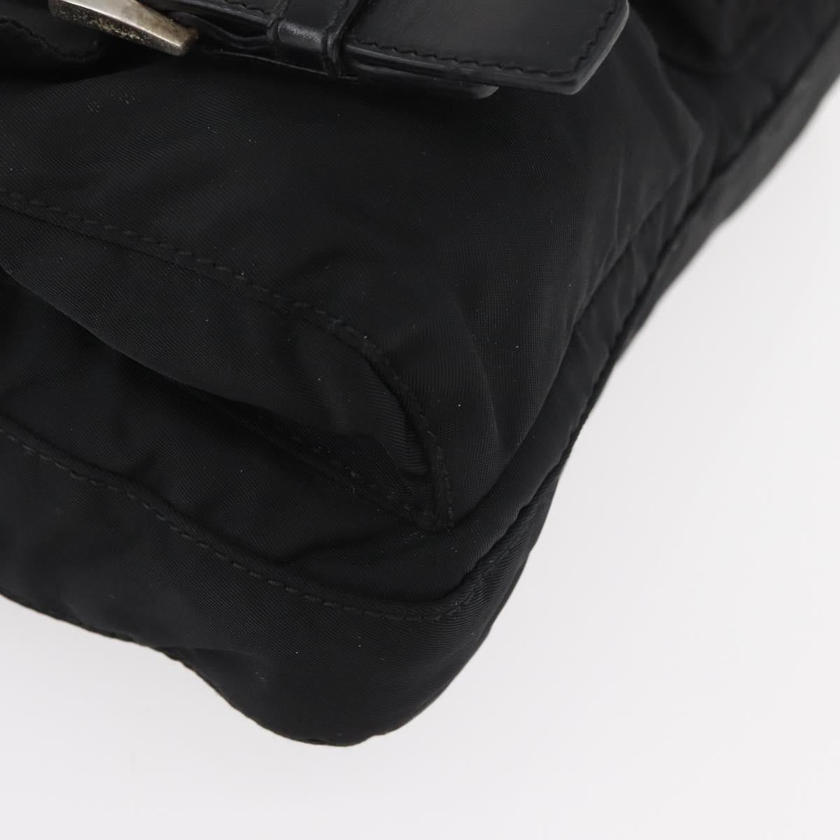 PRADA Body Bag Nylon Black Silver Auth ka4222A