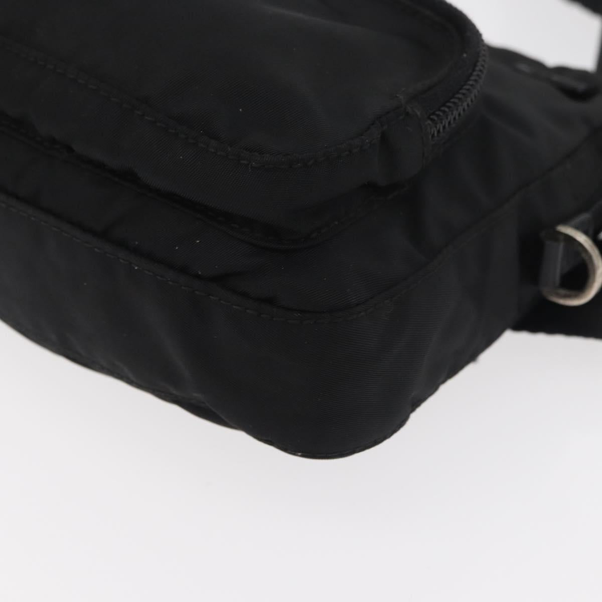 PRADA Body Bag Nylon Black Silver Auth ka4222A