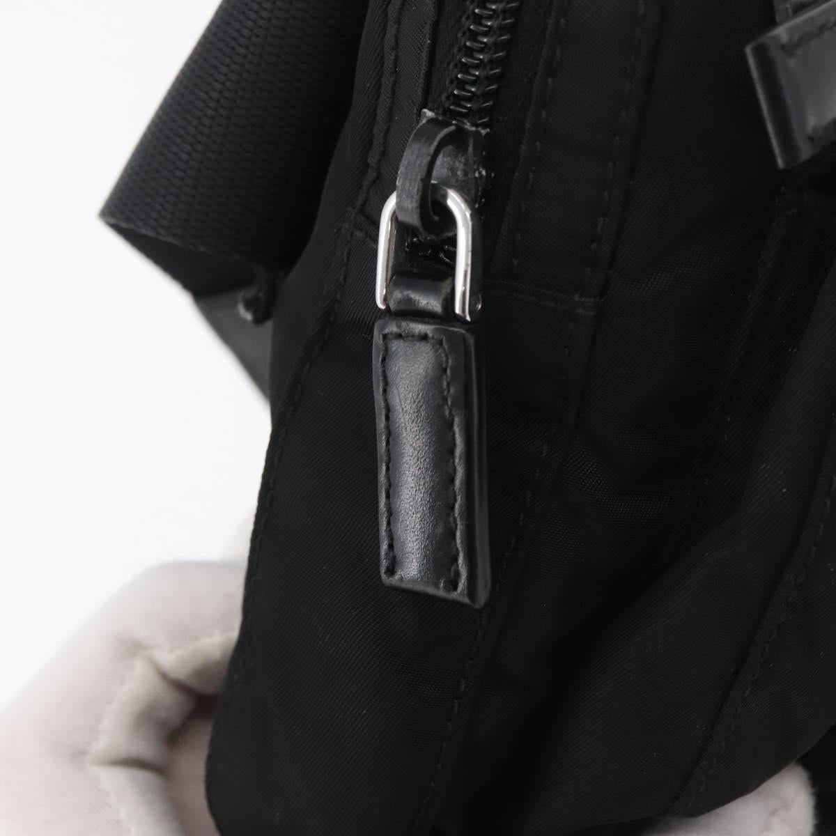 PRADA Body Bag Nylon Black Silver Auth ka4222A