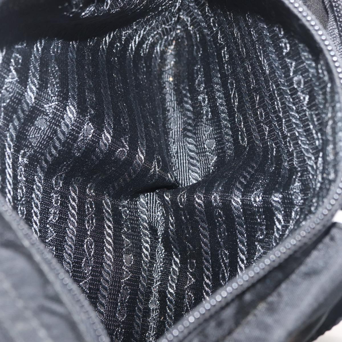 PRADA Body Bag Nylon Black Silver Auth ka4222A