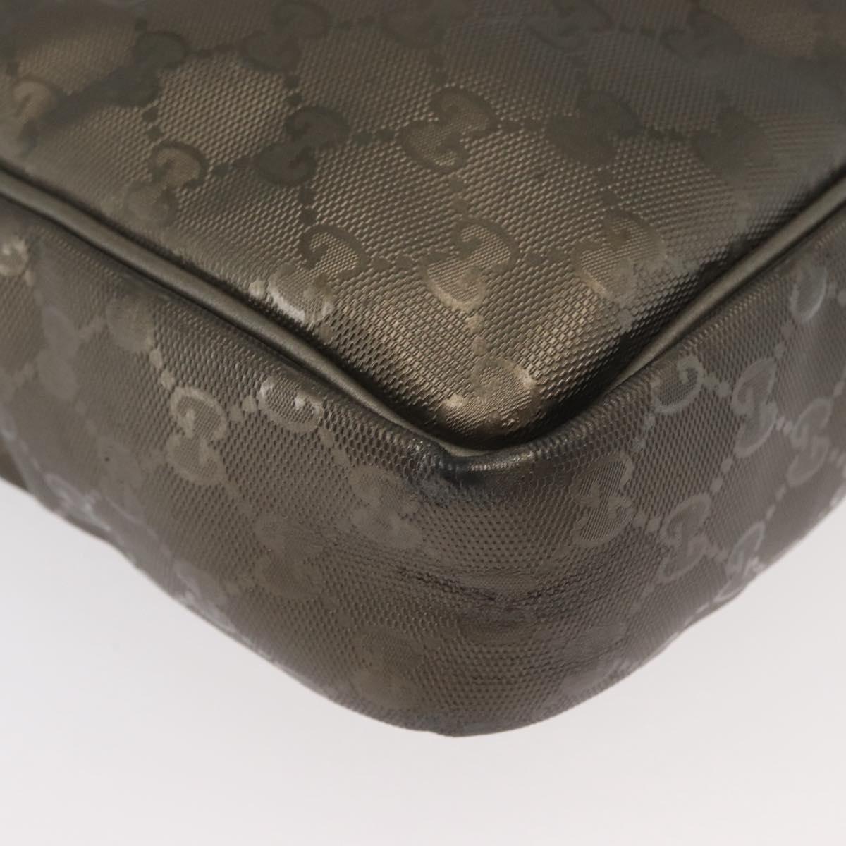 GUCCI GG Implementation Shoulder Bag PVC Bronze Silver 201448 Auth ka4233