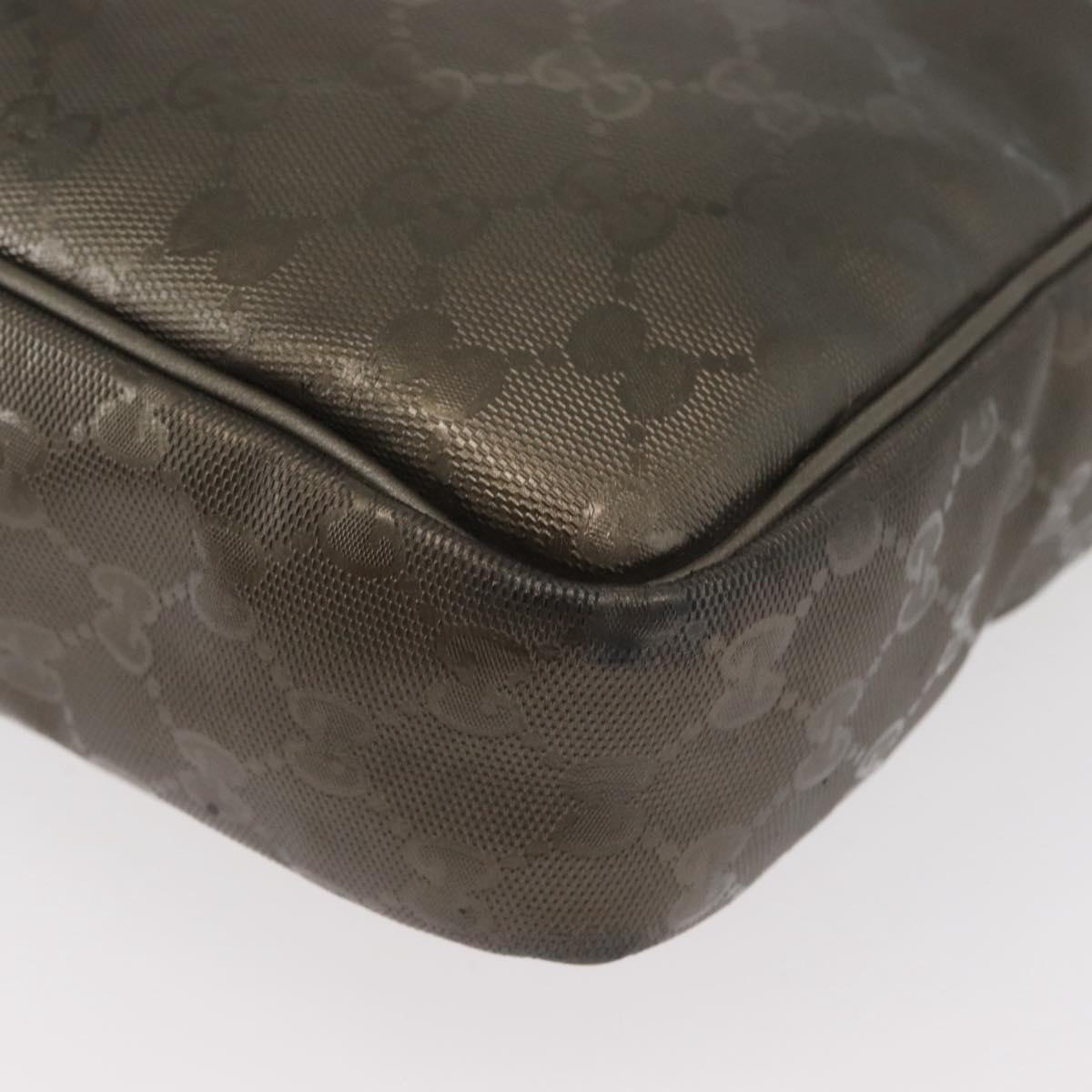 GUCCI GG Implementation Shoulder Bag PVC Bronze Silver 201448 Auth ka4233