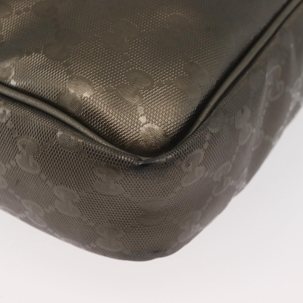 GUCCI GG Implementation Shoulder Bag PVC Bronze Silver 201448 Auth ka4233