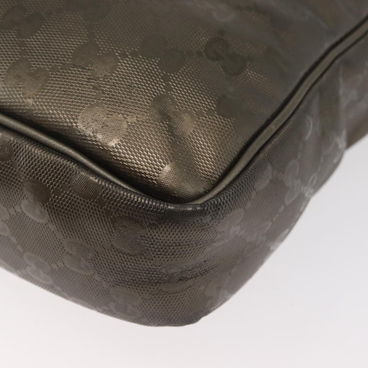 GUCCI GG Implementation Shoulder Bag PVC Bronze Silver 201448 Auth ka4233