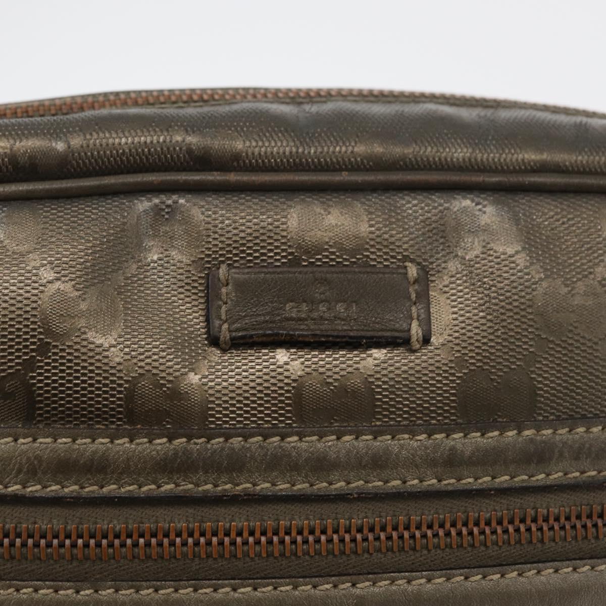 GUCCI GG Implementation Shoulder Bag PVC Bronze Silver 201448 Auth ka4233