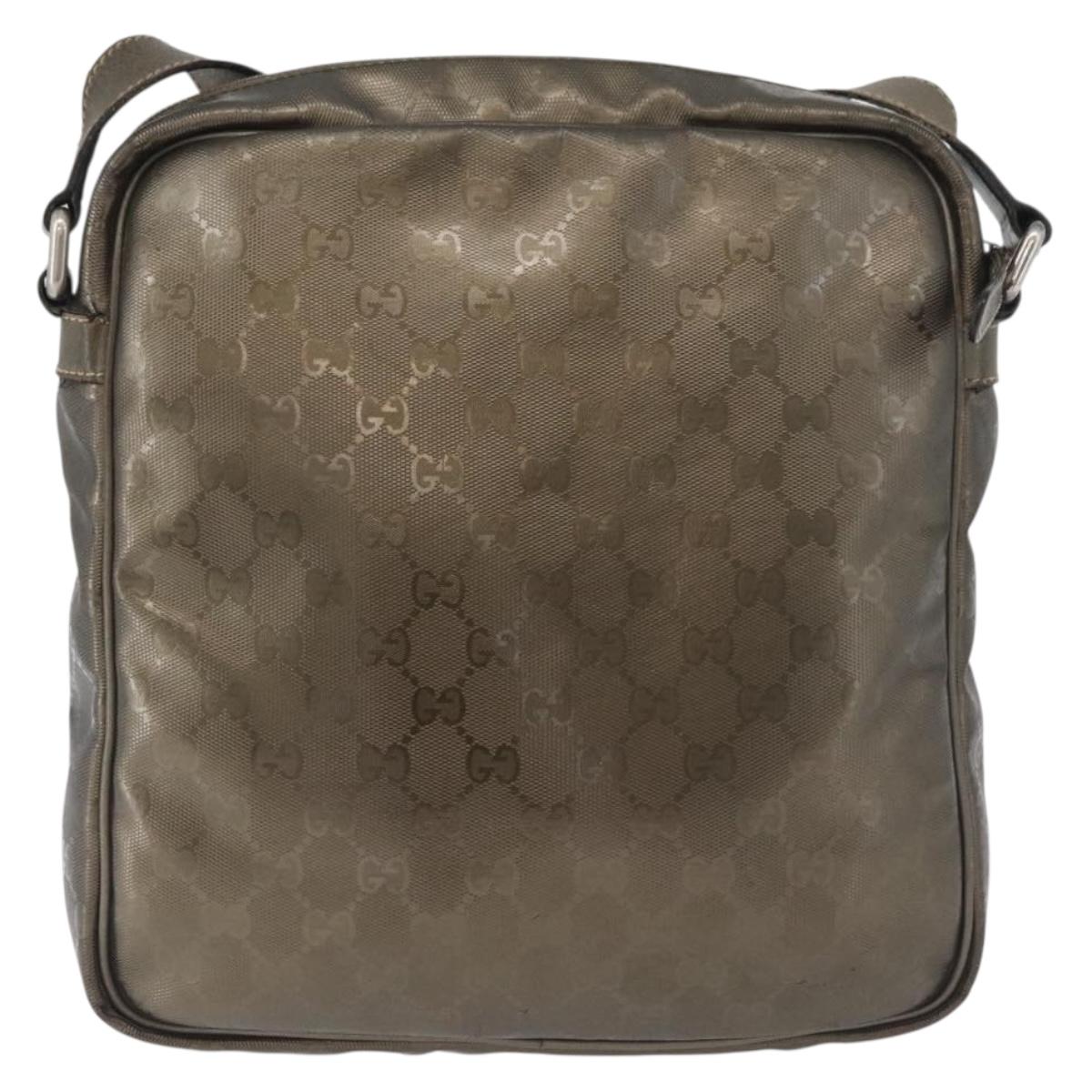 GUCCI GG Implementation Shoulder Bag PVC Bronze Silver 201448 Auth ka4233
