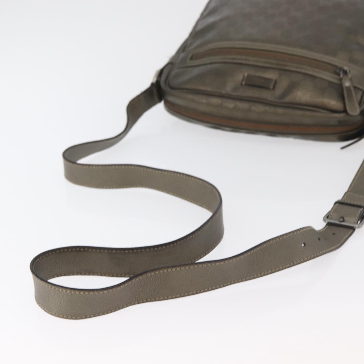 GUCCI GG Implementation Shoulder Bag PVC Bronze Silver 201448 Auth ka4233