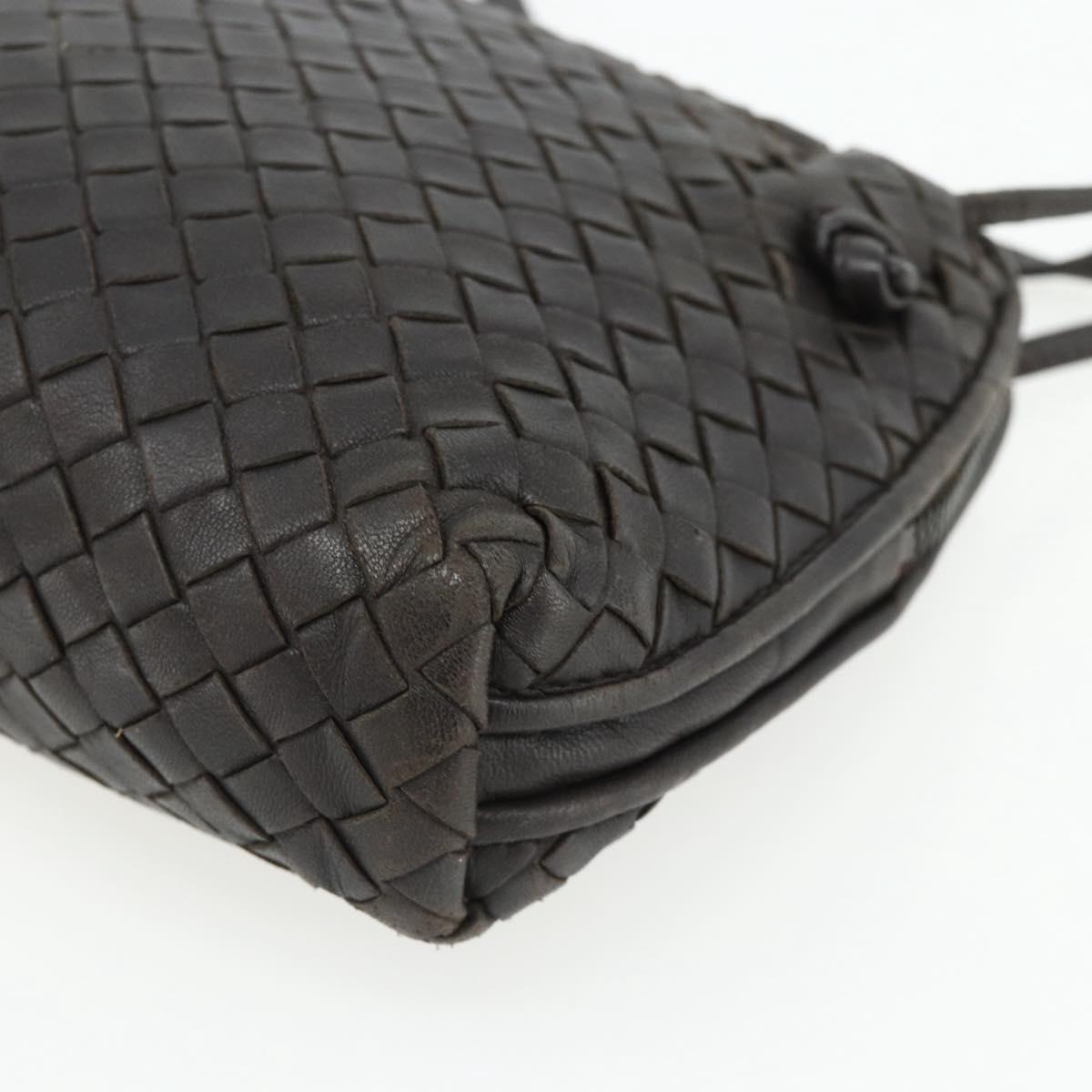 BOTTEGA VENETA INTRECCIATO Shoulder Bag Leather Brown Auth ka4234A
