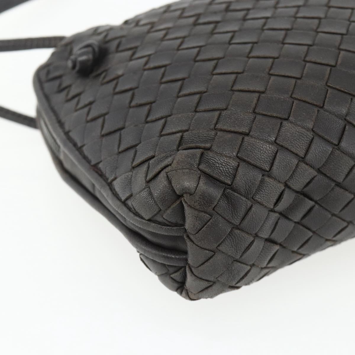 BOTTEGA VENETA INTRECCIATO Shoulder Bag Leather Brown Auth ka4234A