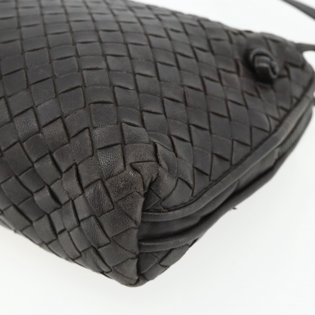 BOTTEGA VENETA INTRECCIATO Shoulder Bag Leather Brown Auth ka4234A