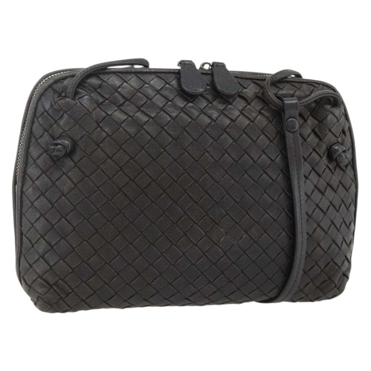 BOTTEGA VENETA INTRECCIATO Shoulder Bag Leather Brown Auth ka4234A
