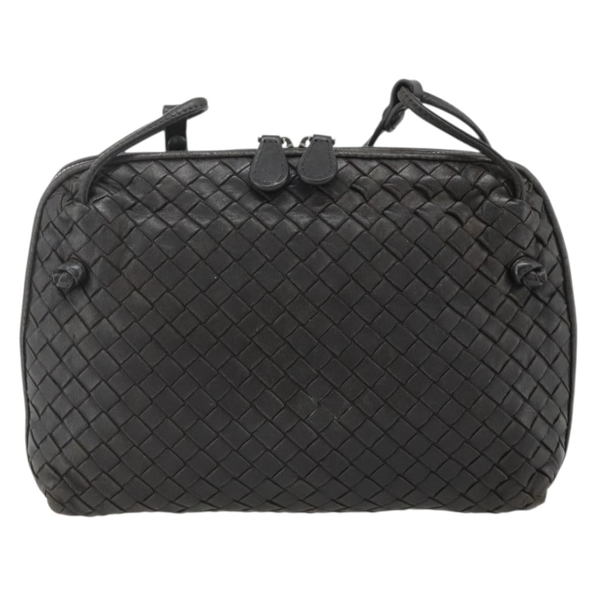 BOTTEGA VENETA INTRECCIATO Shoulder Bag Leather Brown Auth ka4234A