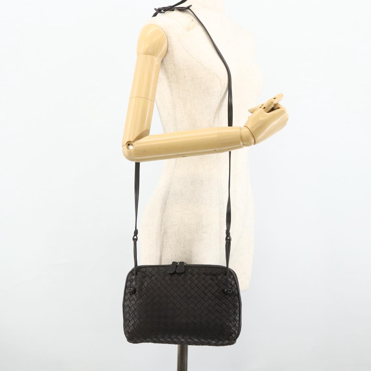 BOTTEGA VENETA INTRECCIATO Shoulder Bag Leather Brown Auth ka4234A