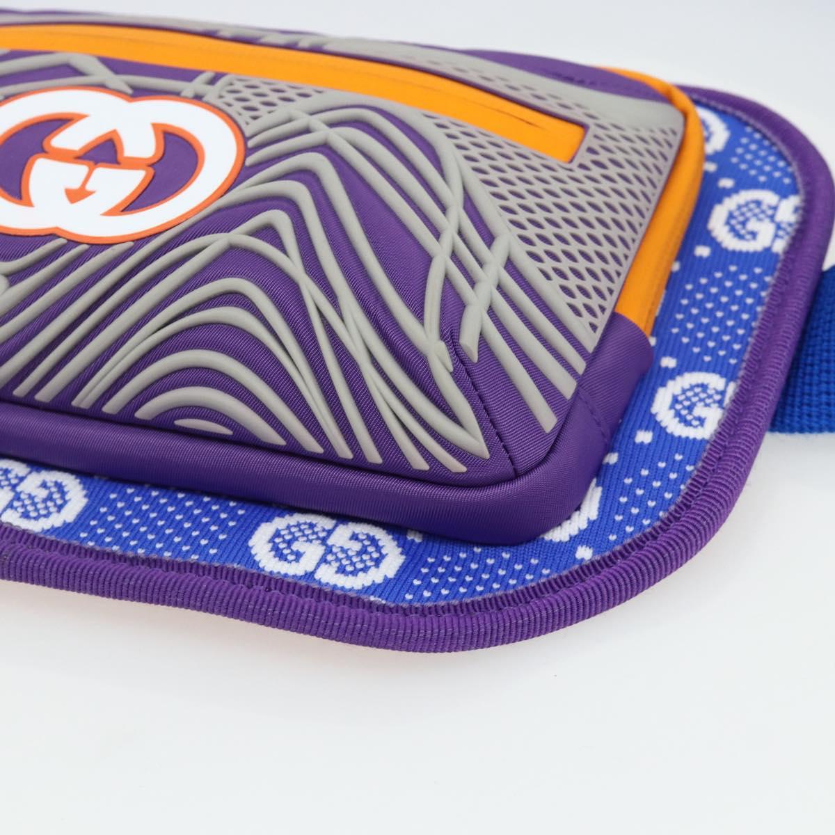 GUCCI Body Bag Nylon Purple Silver 752102 Auth ka4239A
