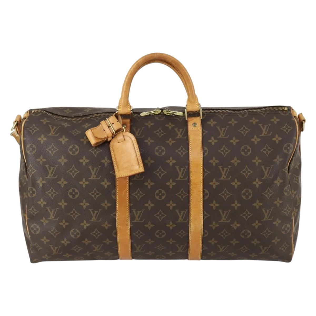 LOUIS VUITTON Monogram Keepall Bandouliere 50 Boston Bag M41416 LV Auth ka425