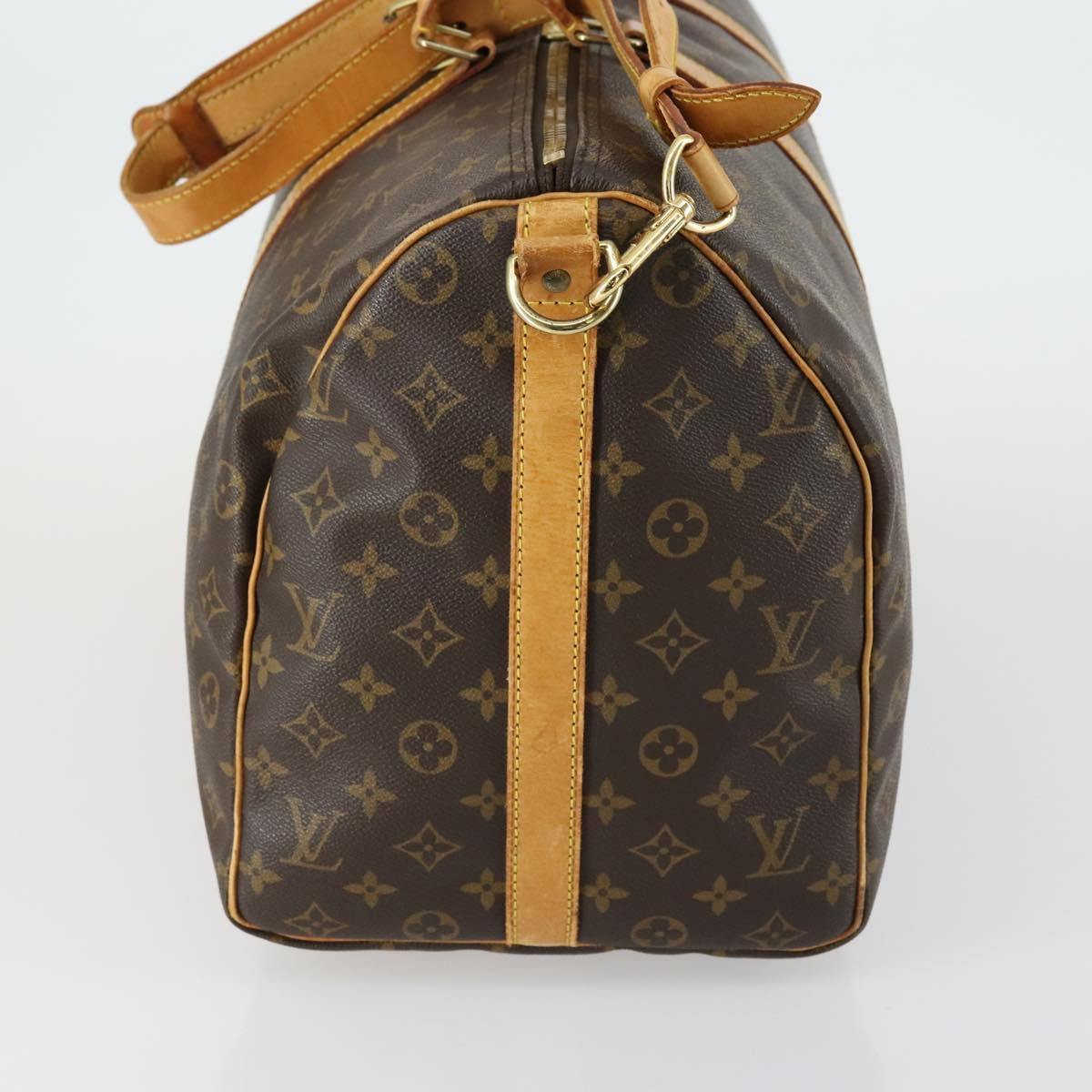 LOUIS VUITTON Monogram Keepall Bandouliere 50 Boston Bag M41416 LV Auth ka425