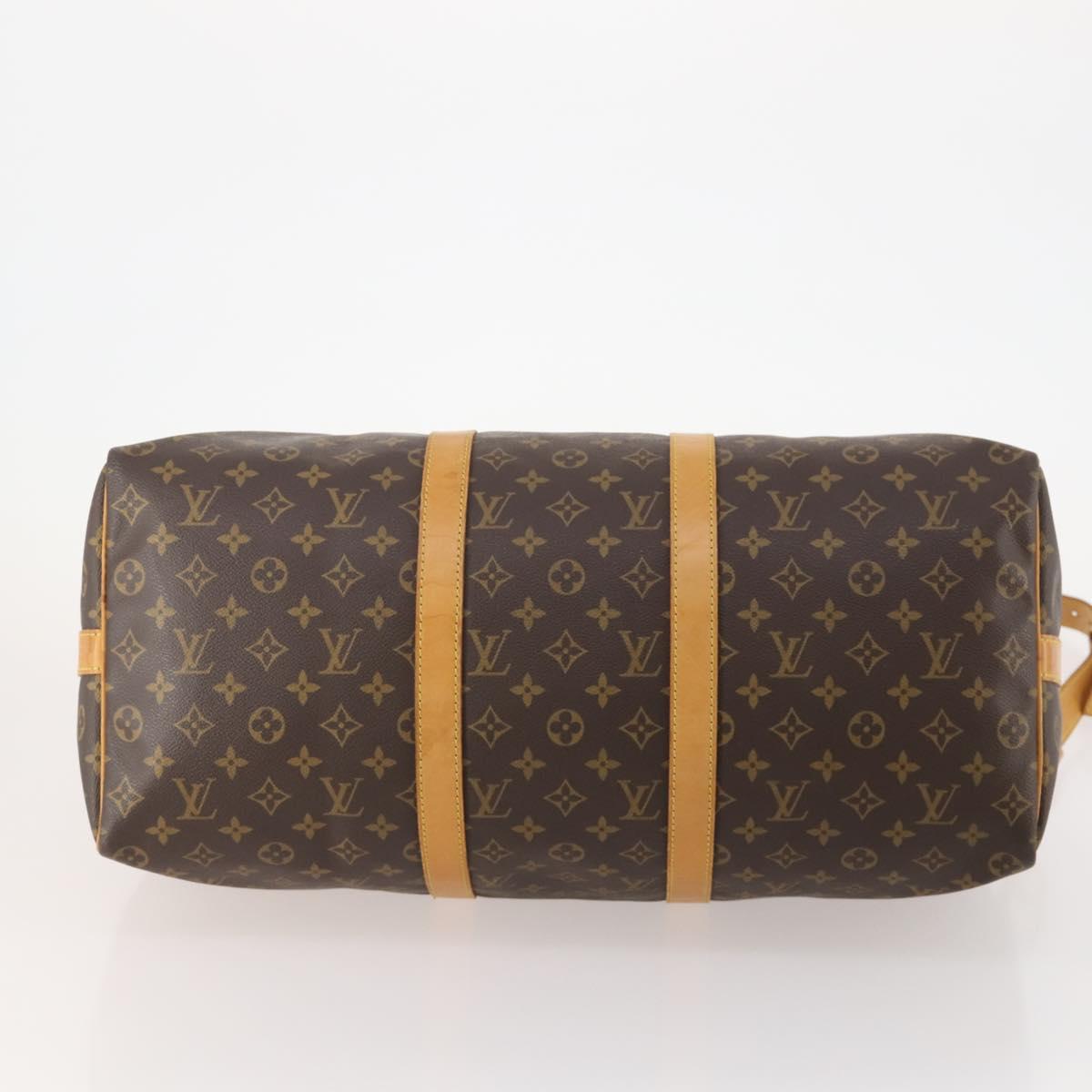 LOUIS VUITTON Monogram Keepall Bandouliere 50 Boston Bag M41416 LV Auth ka4258