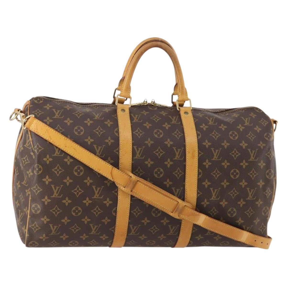 LOUIS VUITTON Monogram Keepall Bandouliere 50 Boston Bag M41416 LV Auth ka4258