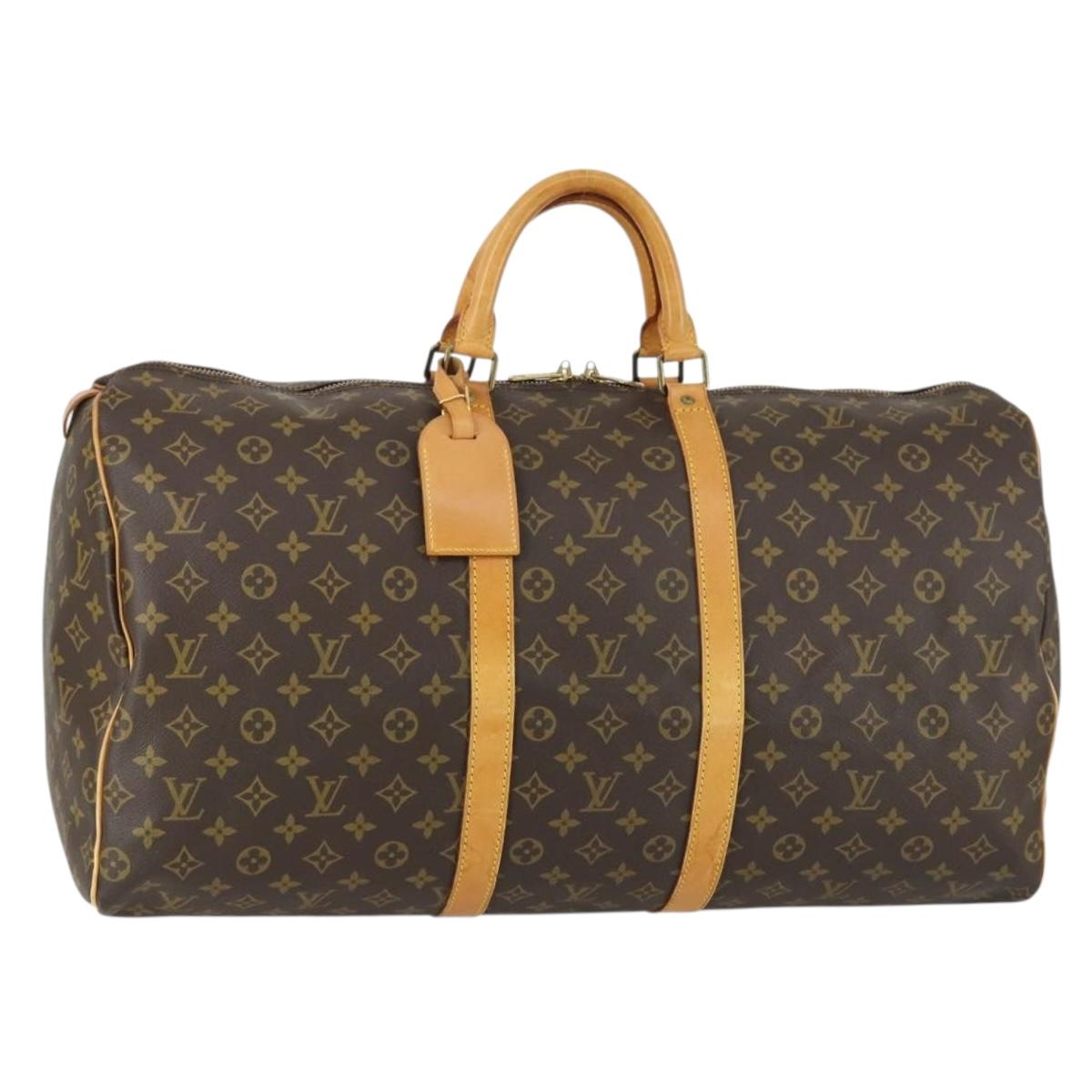 LOUIS VUITTON Monogram Keepall 55 Boston Bag M41424 LV Auth ka426