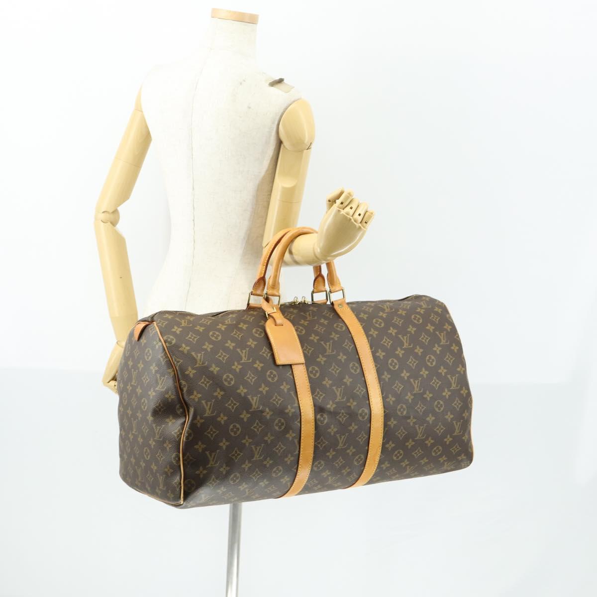 LOUIS VUITTON Monogram Keepall 55 Boston Bag M41424 LV Auth ka426