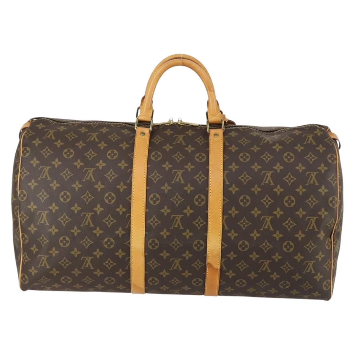 LOUIS VUITTON Monogram Keepall 55 Boston Bag M41424 LV Auth ka426